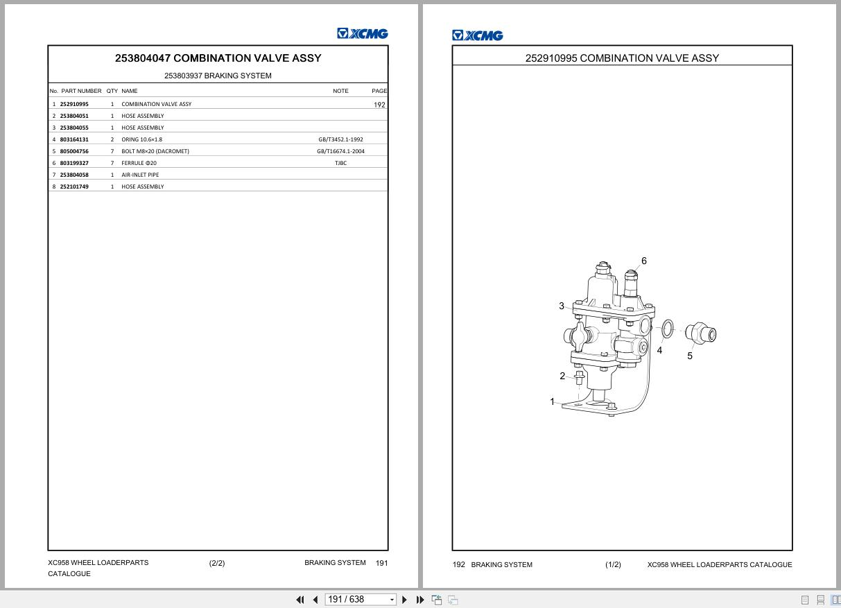 XCMG Excavator XC958 Parts Manual EN (2)
