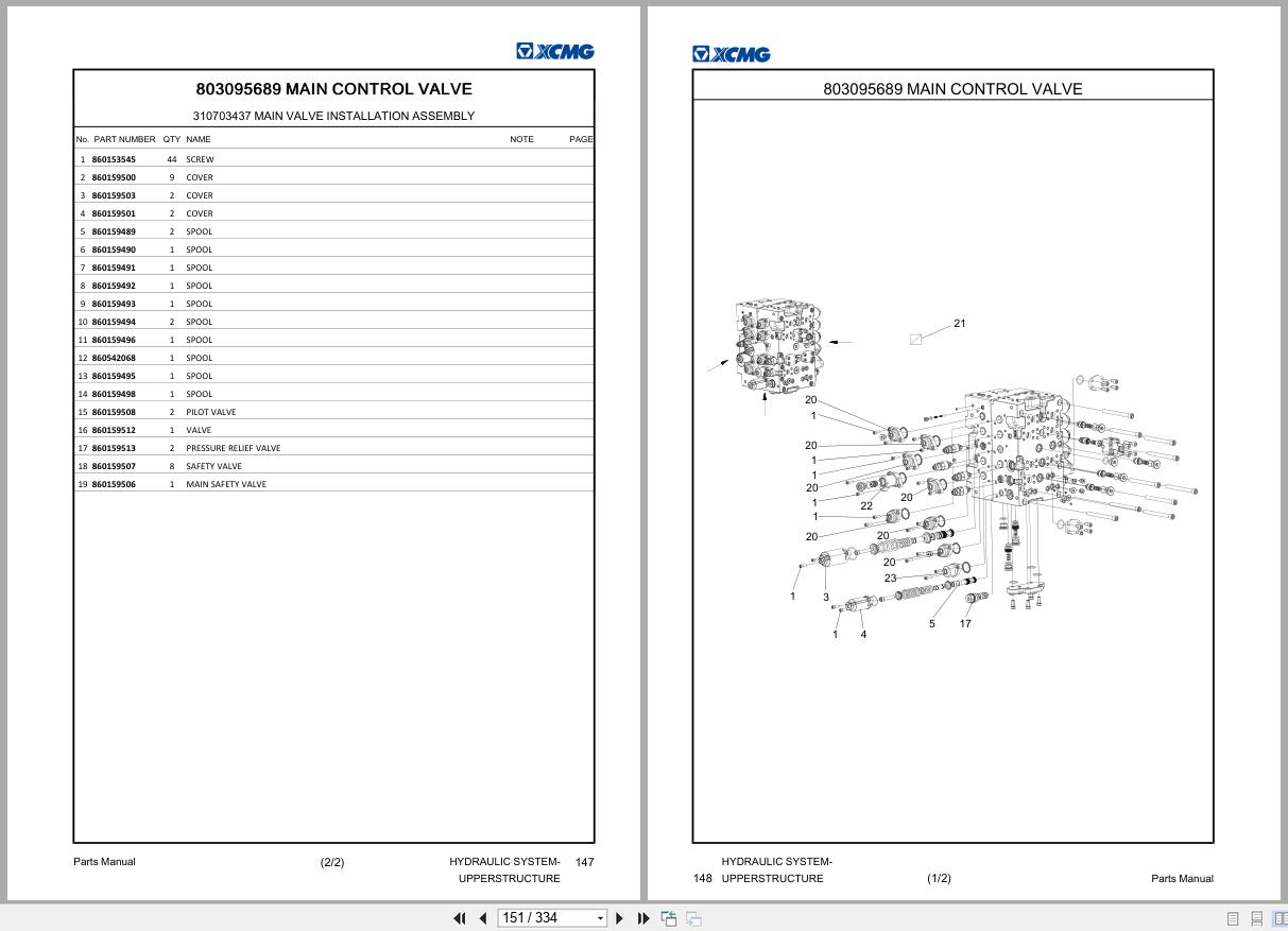 XCMG Hydraulic Excavator XE215C Parts Manual EN (2)