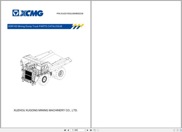 XCMG Mining Dump Truck XDR100 Parts Catalogue 2022 EN (1)
