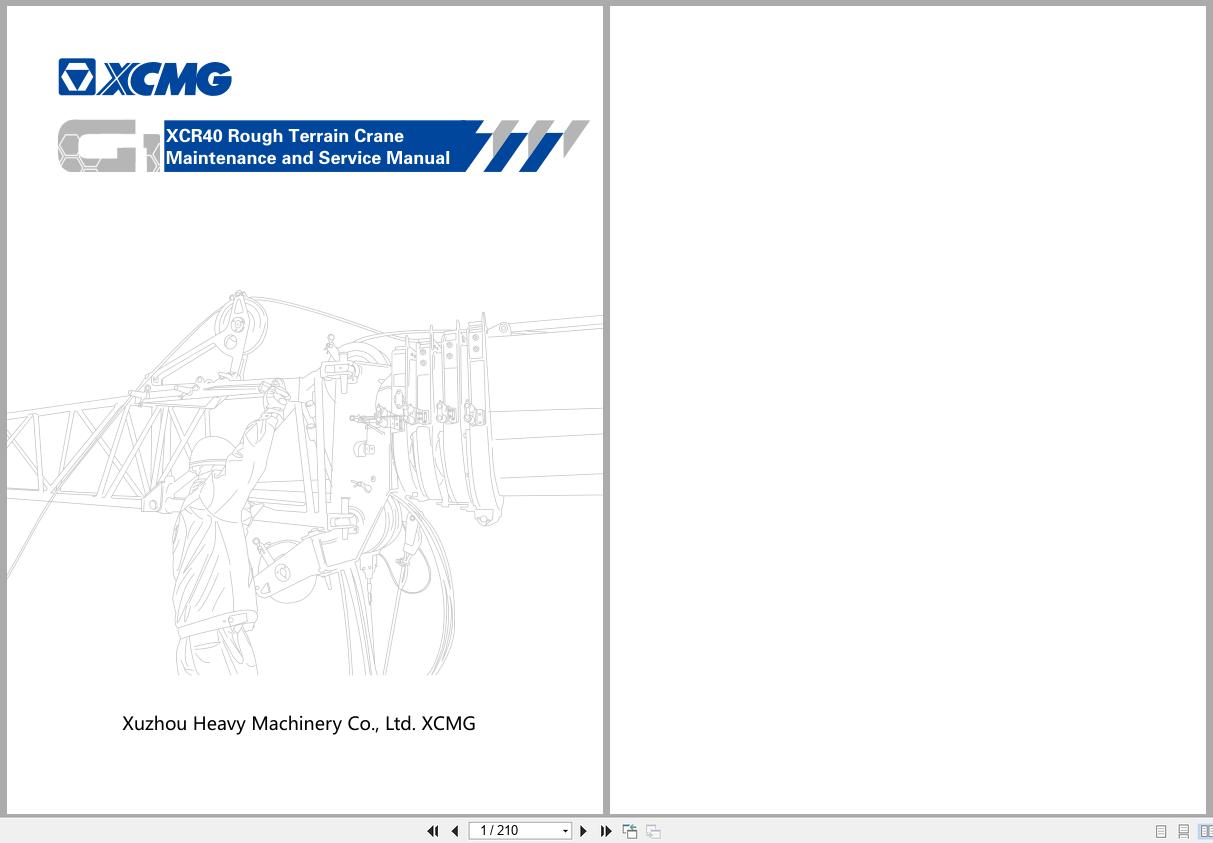 XCMG Rough Terrain Crane XCR40 Maintenance and Service Manual 2021 EN (1)