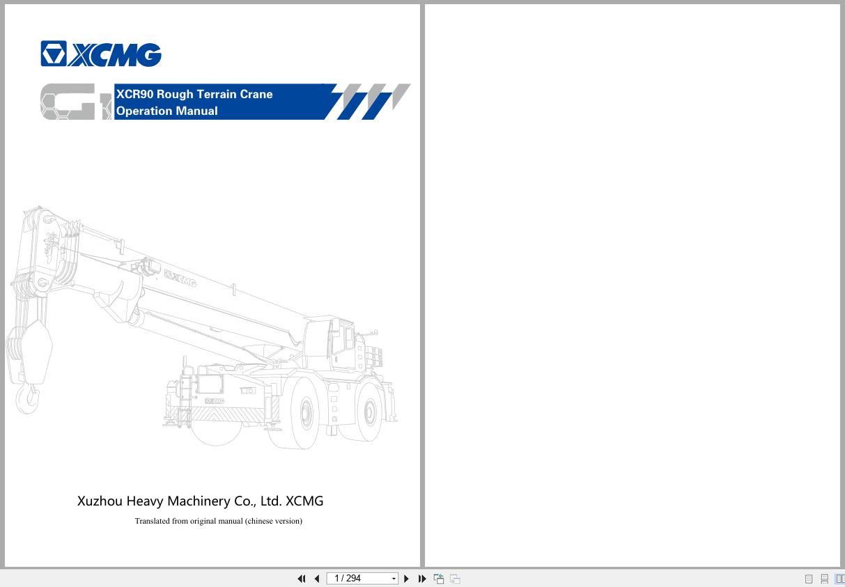 XCMG Rough Terrain Crane XCR90 Operation Manual 2022 EN (1)