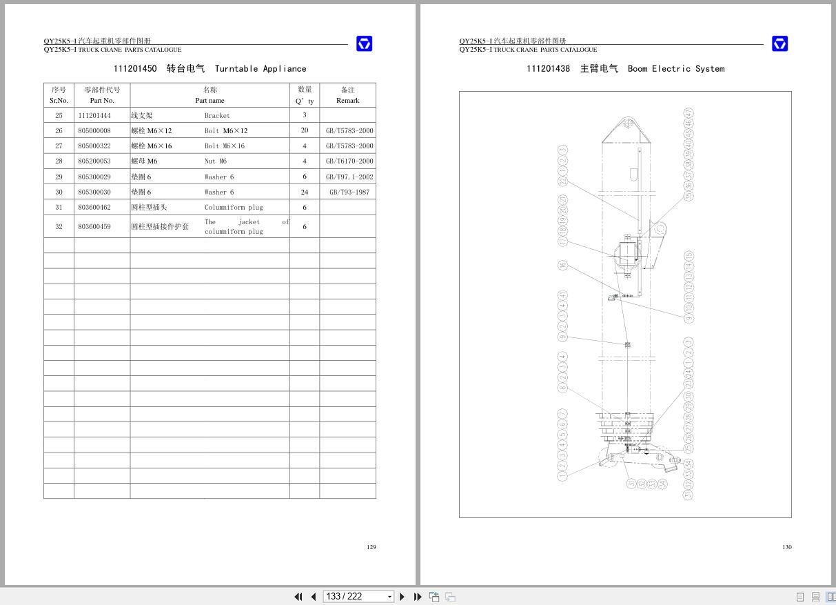XCMG Truck Crane QY25K5 I Parts Catalogue 2009 EN ZH (2)
