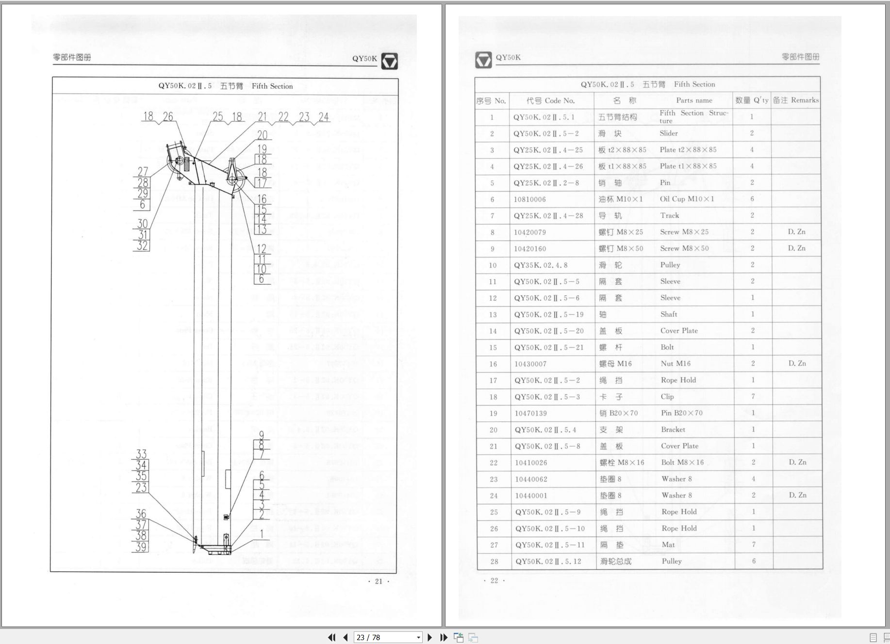 XCMG Truck Crane QY50K Parts Manual EN ZH (2)