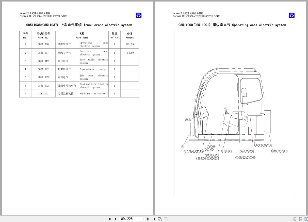 XCMG Truck Crane XZJ5551JQZ100K XZJ5580JQZ100K Parts Catalogue 2007 EN ZH (2)