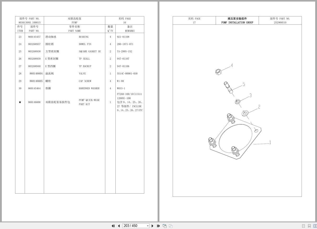 XCMG Wheel Loader ZL50GN Spare Parts Manual EN ZH (2)