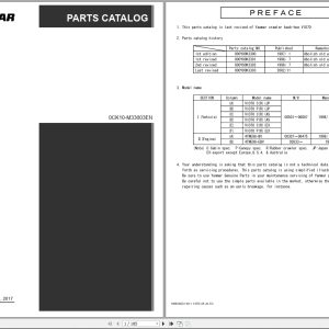 Yanmar Crawler Backhoe V1070 Series Parts Catalog 0CK10 M33003EN 2017 (1)