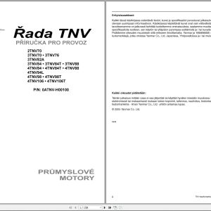 Yanmar Engine 2TNV70 To 4TNV106T Operations Instructions Manual 0ATNV H00100 2005 FI (1)