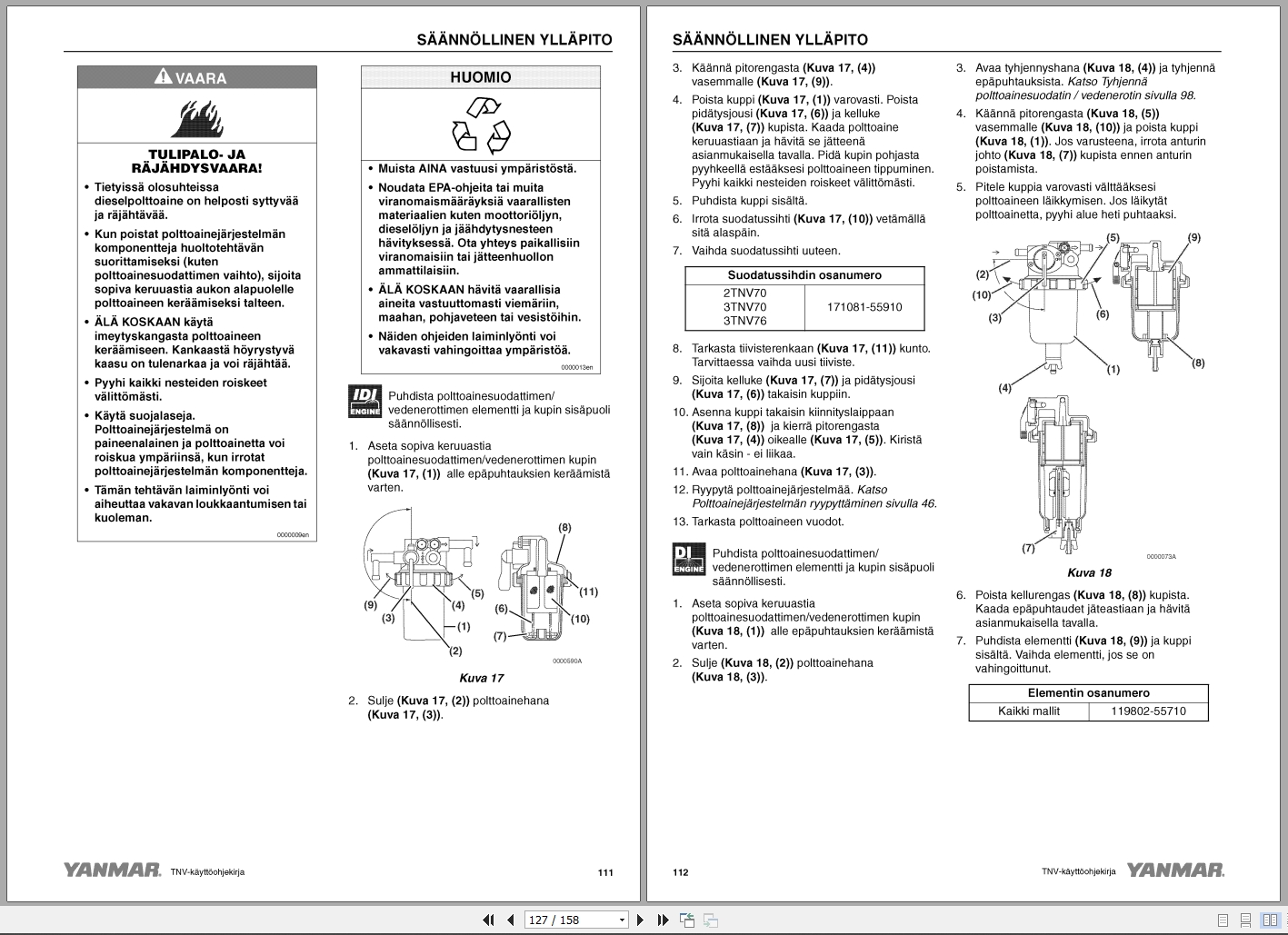 Yanmar Engine 2TNV70 To 4TNV106T Operations Instructions Manual 0ATNV H00100 2005 FI (3)