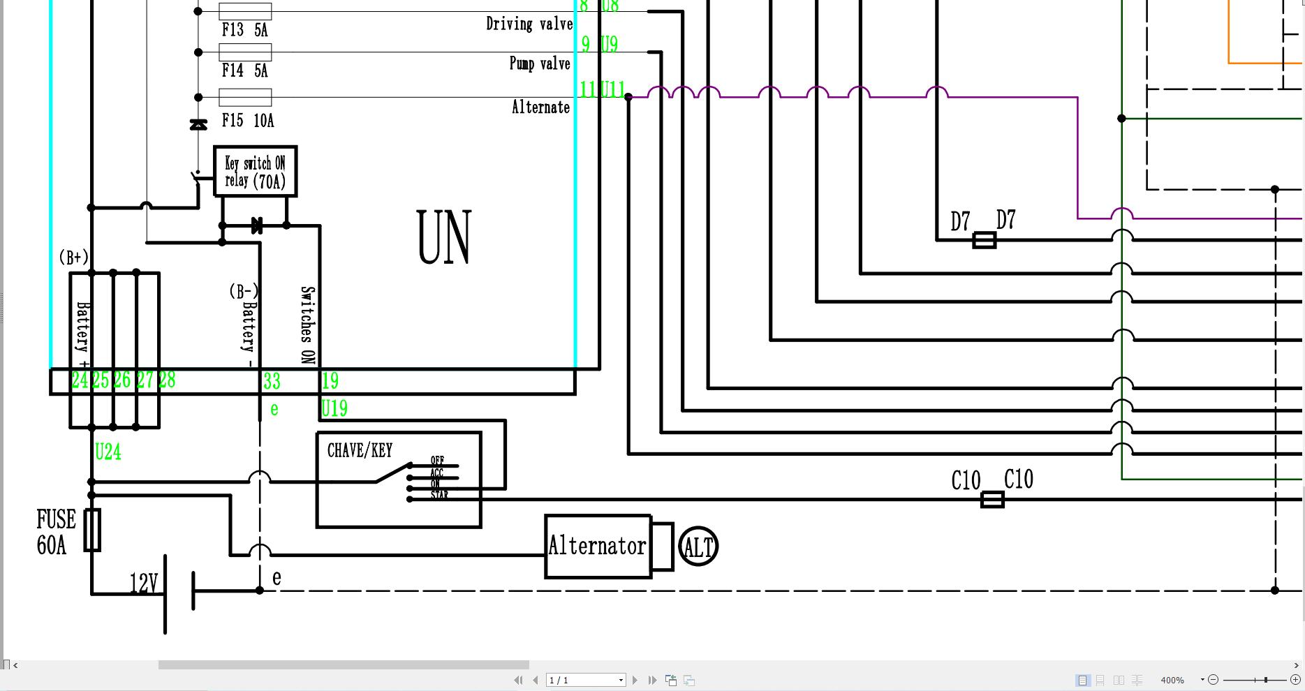 Baoli Forklift KBD25 KBD30 KBD35 Wiring Diagram 1