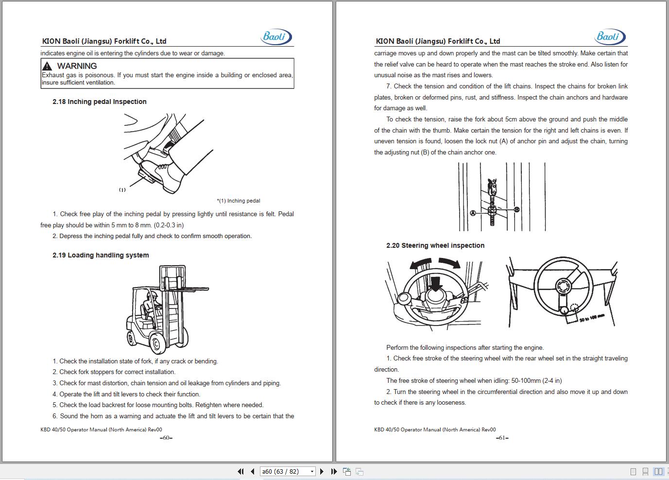 Baoli Forklift KBD40 KBD50 Operation Manual 2