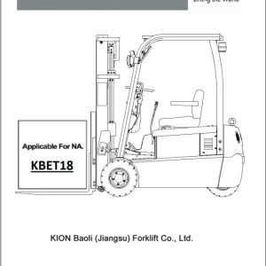 Baoli Forklift KBET18 Operation Manual 1