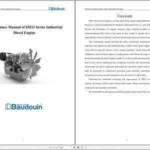 Baudouin Diesel Engine 6M33 Maintenance Manual 2016 1