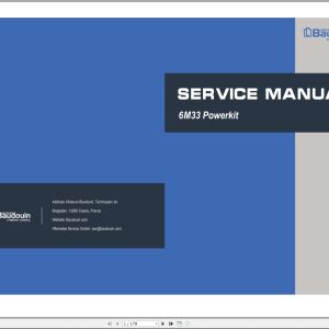 Baudouin Diesel Engine 6M33 Powerkit Service Manual SMMBV1909 2018 1