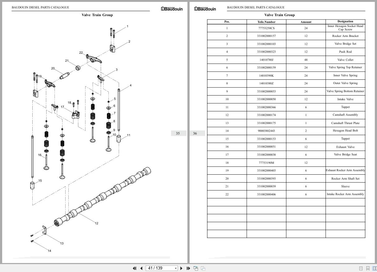 Baudouin Engine 6M33 Series 6M33G7155E2 Part Catalog DHM33D0057 (2)