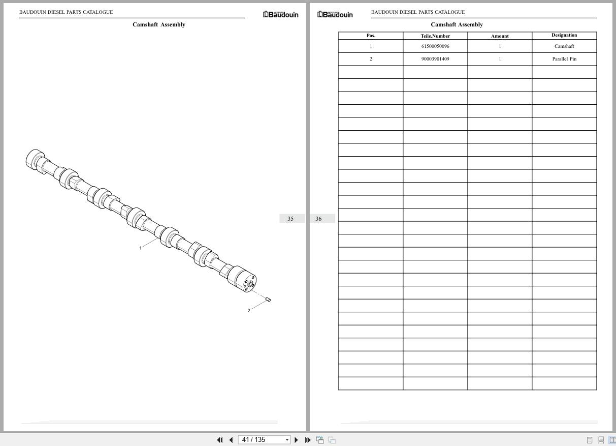 Baudouin Engine M16 Series 6M16G2205E2 Part Catalog DHM16D0002 (2)