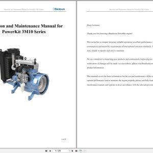 Baudouin Engine PowerKit 3M10 Series Operation and Maintenance Manual 2017 (1)