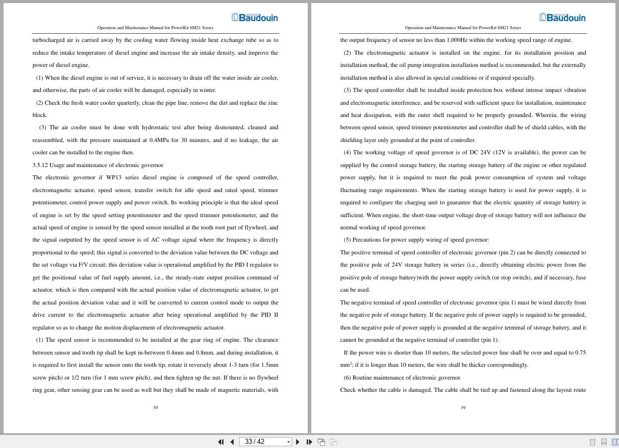 Baudouin Engine PowerKit 6M21 Series Operation and Maintenance Manual 2017 (3)