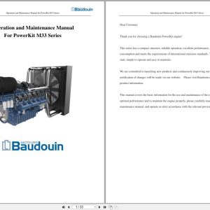 Baudouin Engine PowerKit M33 Series Operation and Maintenance Manual 2017 (1)