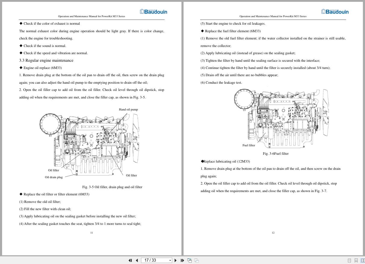 Baudouin Engine PowerKit M33 Series Operation and Maintenance Manual 2017 (2)