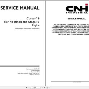 CNH Engine F2CFE613AB041 to F2CFE614HB005 Cursor 9 Service Manual 48076851 2016 (1)