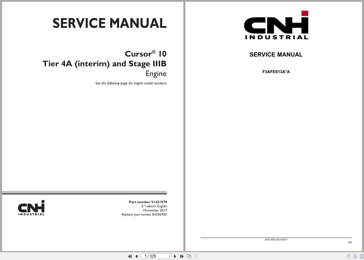 CNH Engine F3AFE613AA Cursor 10 Service Manual 51421979 2017 (1)