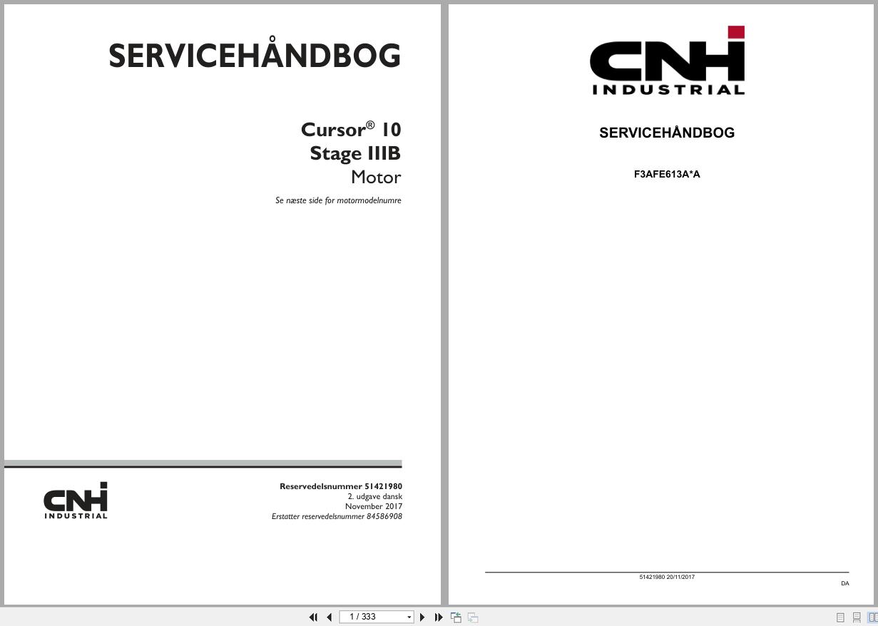 CNH Engine F3AFE613AA Cursor 10 Stage IIIB Service Manual 51421980 2017 DK (1)
