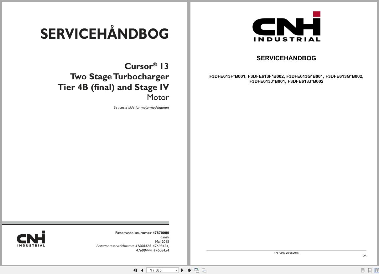 CNH Engine F3DFE613FB001 to F3DFE613JB002 Service Manual 47870000 2015 DK (1)