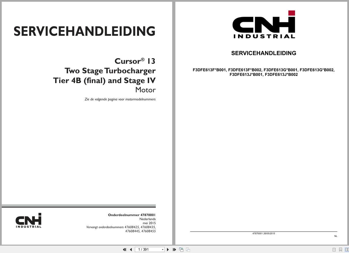 CNH Engine F3DFE613FB001 to F3DFE613JB002 Service Manual 47870001 2015 NL (1)