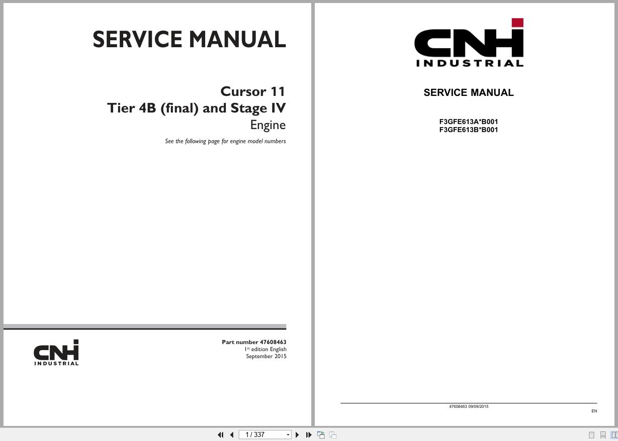 CNH Engine F3GFE613AB001 F3GFE613BB001 Cursor 11 Service Manual 47608463 2015 (1)