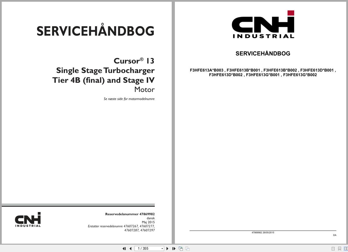 CNH Engine F3HFE613AB003 to F3HFE613GB002 Service Manual 47869982 2015 DK (1)