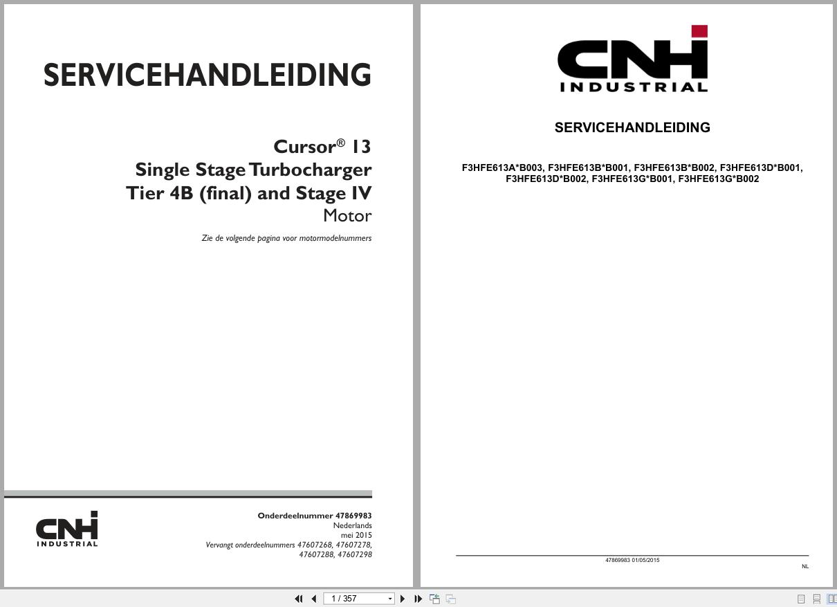 CNH Engine F3HFE613AB003 to F3HFE613GB002 Service Manual 47869983 2015 NL (1)
