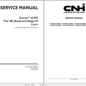 CNH Engine F3JFE613AB001 to F3JFE613CB002 Cursor 16 SST Service Manual 47609713 2015 (1)