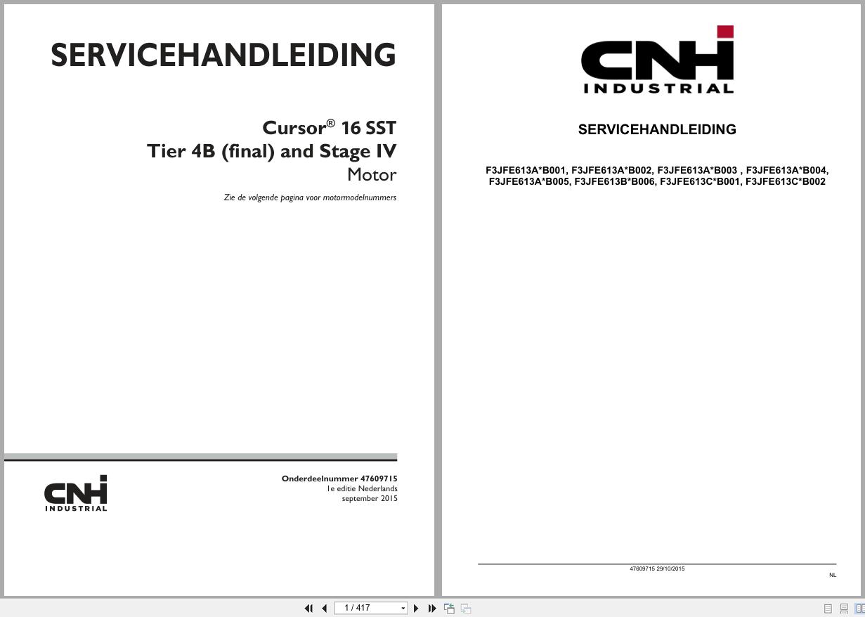 CNH Engine F3JFE613AB001 to F3JFE613CB002 Service Manual 47609715 2015 NL (1)