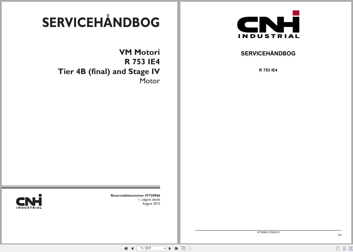CNH Engine R753IE4 VM Motori Tier 4B and Stage IV Service Manual 47730966 2015 DK (1)
