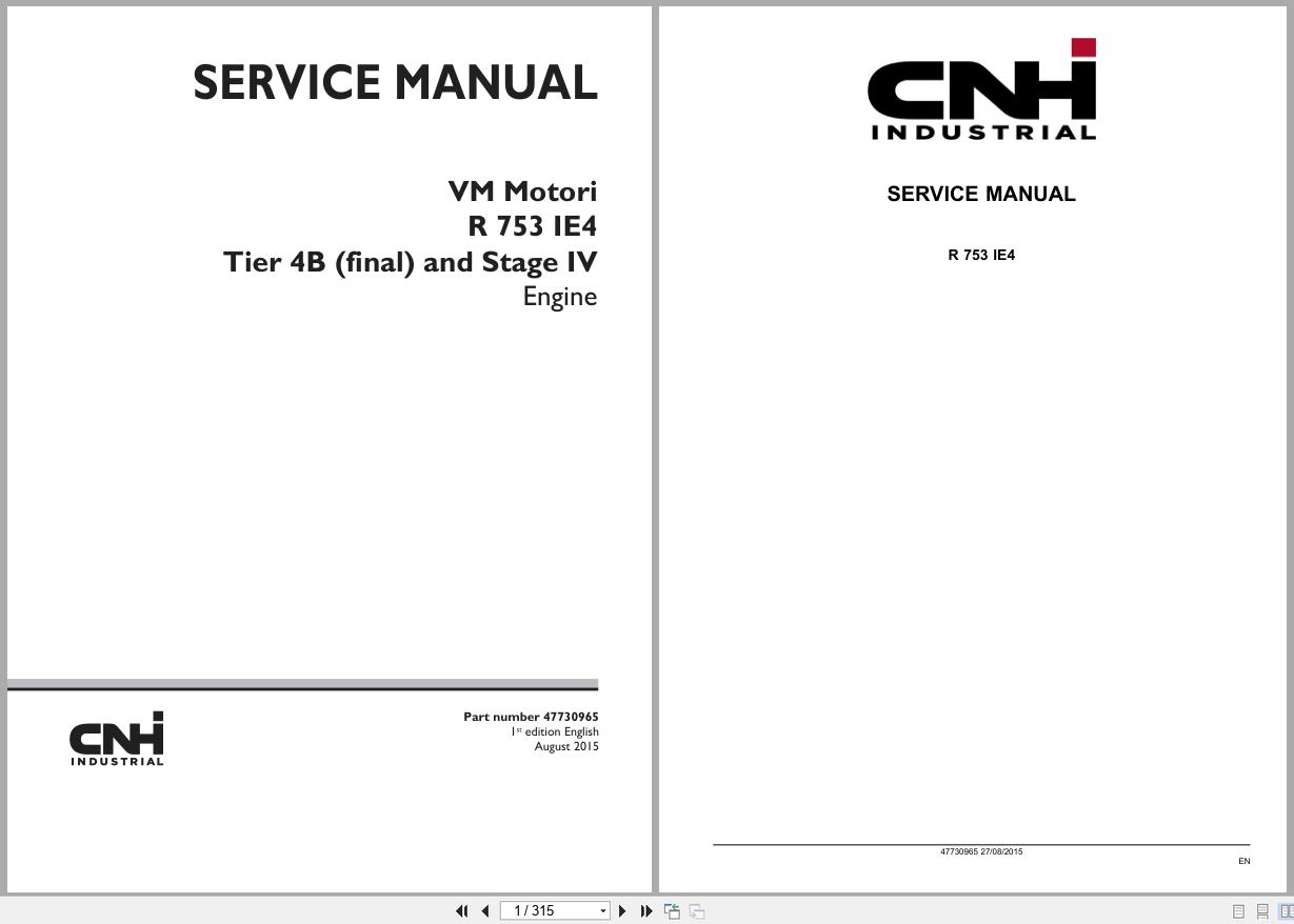 CNH Engine VM Motori R753IE4 Service Manual 47730965 2015 (1)