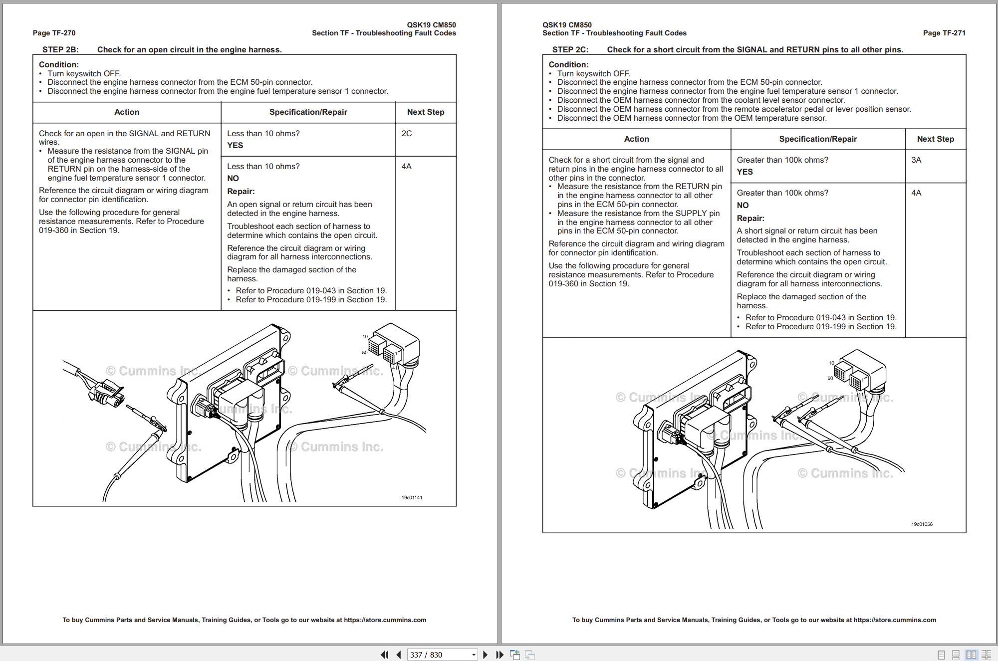 Cummins Diesel Engine QSK19 CM850 Vol1 Troubleshooting Repair Manual 4021493 2019 (2)