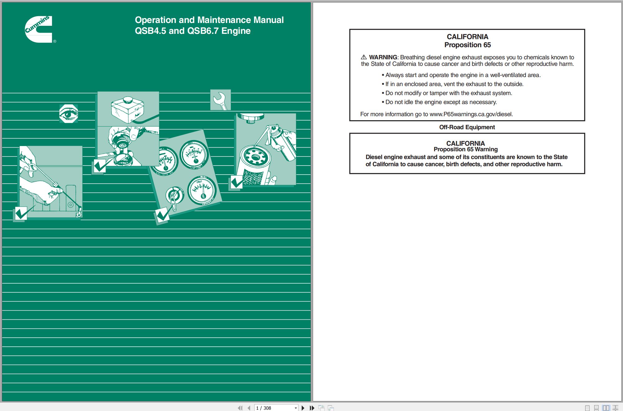 Cummins Engine QSB4.5 QSB6.7 Operation And Maintenance Manual 4021531 2021 (1)