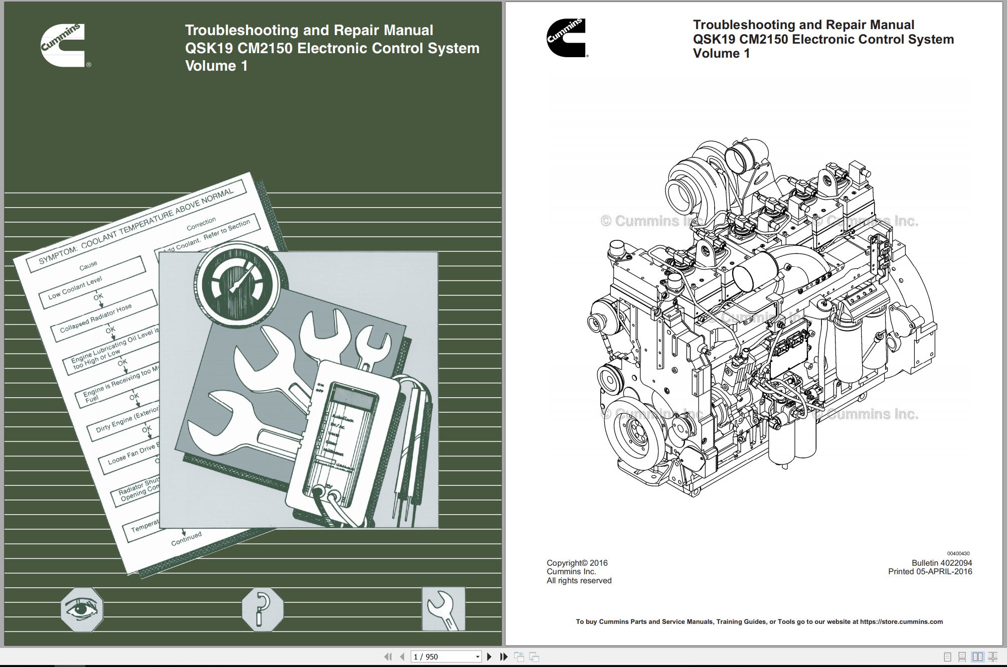 Cummins Engine QSK19 CM2150 Vol1 Troubleshooting Repair Manual 4022094 2016 (1)