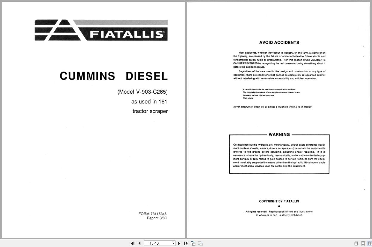 Cummins Engine V 903 C265 Parts Catalog 73115346 (1)