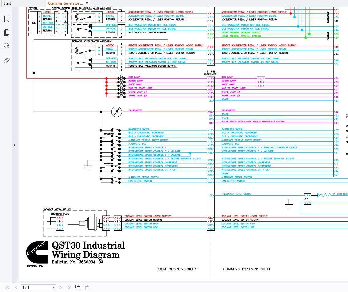 Cummins Generator QST30 Wiring Diagram (1)