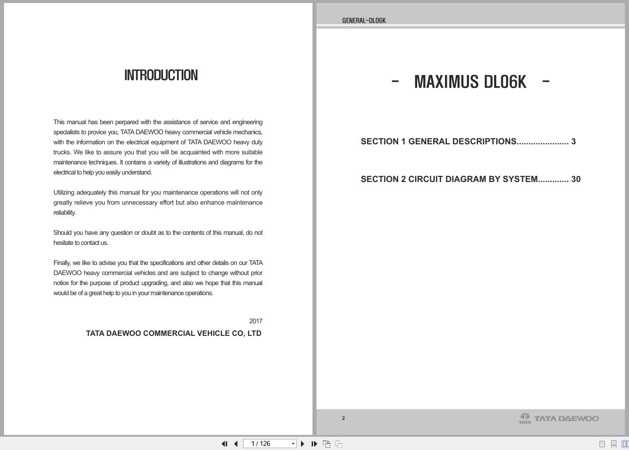 DAEWOO Truck Maximus Dl06K Service Manual Electrical Diagram 2017 1