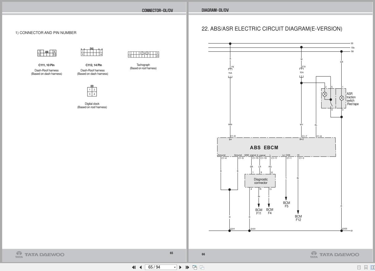 DAEWOO Truck Novus Dl06K Service Manual Electrical Diagram 2012 3
