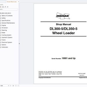 Doosan Wheel Loader DL300 5 DL350 5 Shop Manual 950106 01256E (1)