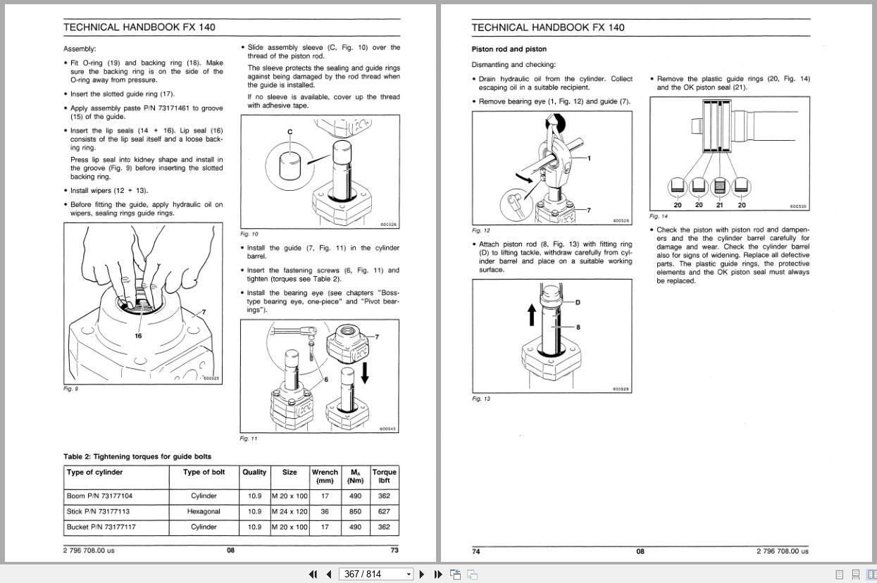 Fiat Allis Crawler Excavator FX140 FX140LC Phoenix Series Service Manual 73177447 EN DE (2)