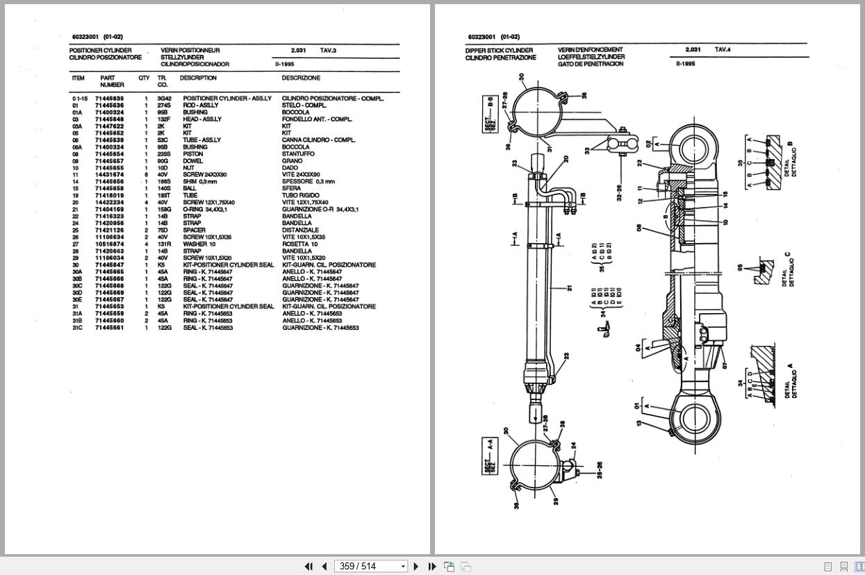 Fiat Allis Crawler Excavator FX210LC Parts Catalog 60323005 EN IT (2)