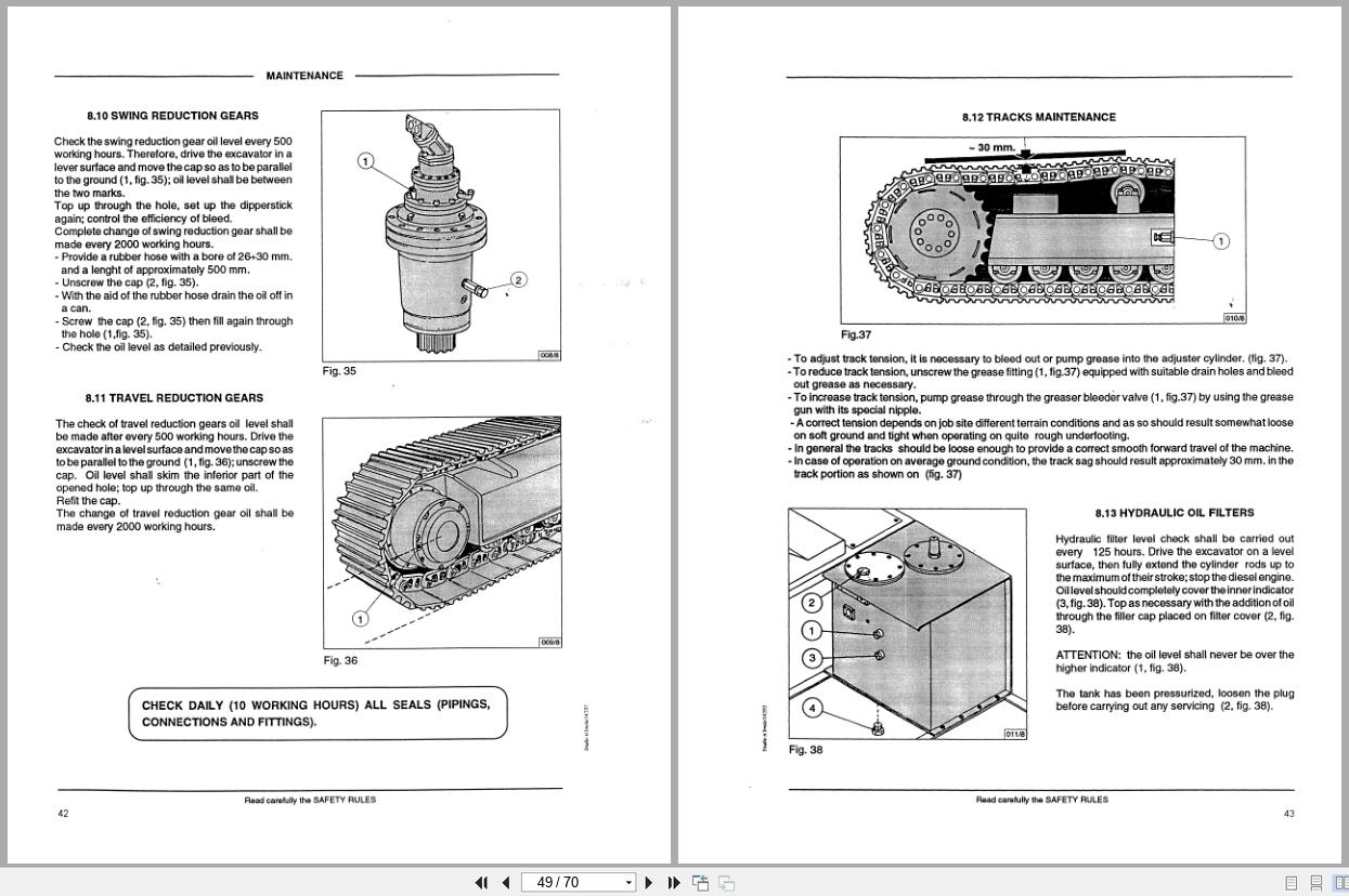 Fiat Allis Crawler Excavator FX220LC Operation Maintenance Manual 59822020 2001 (2)