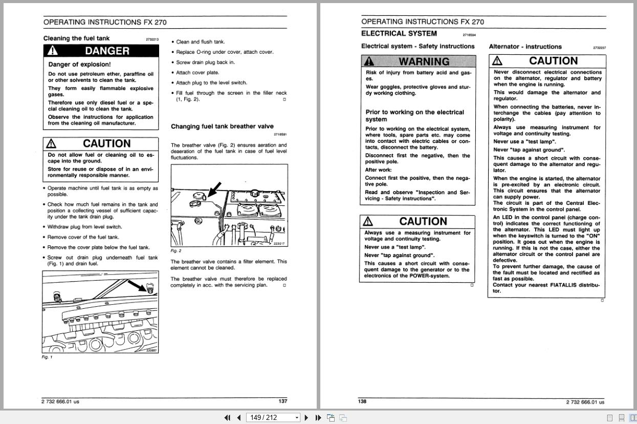 Fiat Allis Crawler Excavator FX270LC Phoenix Series Operation Maintenance Manual 73175848 (2)