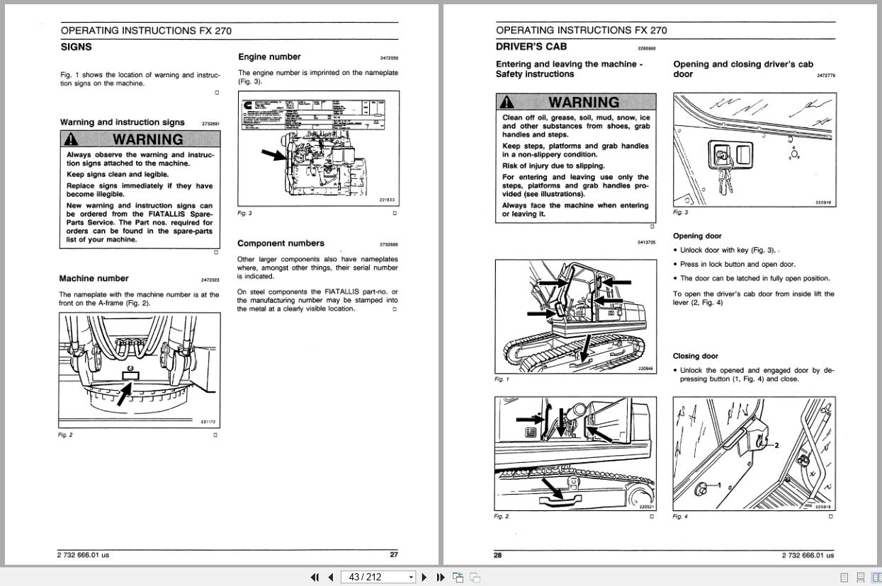 Fiat Allis Crawler Excavator FX270LC Phoenix Series Operation Maintenance Manual 73175848 (3)