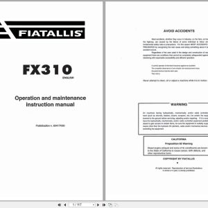 Fiat Allis Crawler Excavator FX310 Operation Maintenance Manual 60417030 (1)