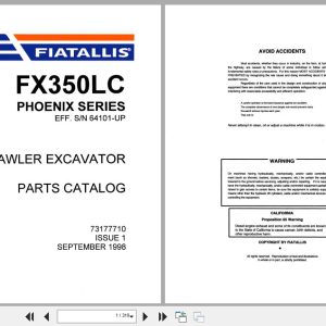 Fiat Allis Crawler Excavator FX350LC Phoenix Series Parts Catalog 73177710 (1)
